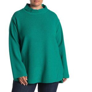 MELLODAY Mock Neck Rib Knit Sweater (Plus Size)